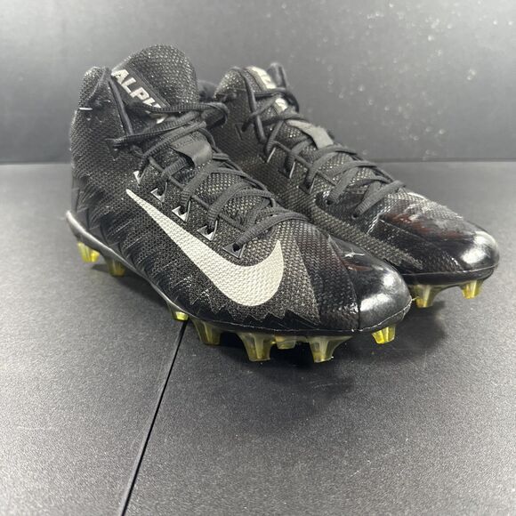 Nike Sz 11 Mens Alpha Menace Pro Mid FNL Football Cleats Black Silver 880410-010 - Picture 1 of 8